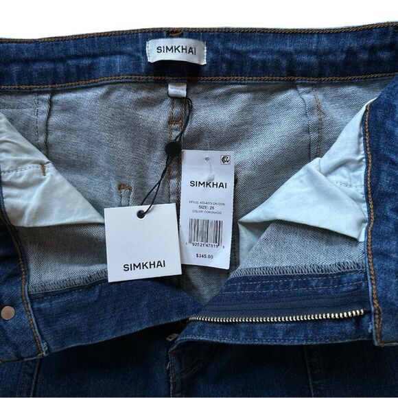 NWT SIMKHAI River Cargo Dark Wash Denim Blue Jeans Size 28 - Picture 5 of 10